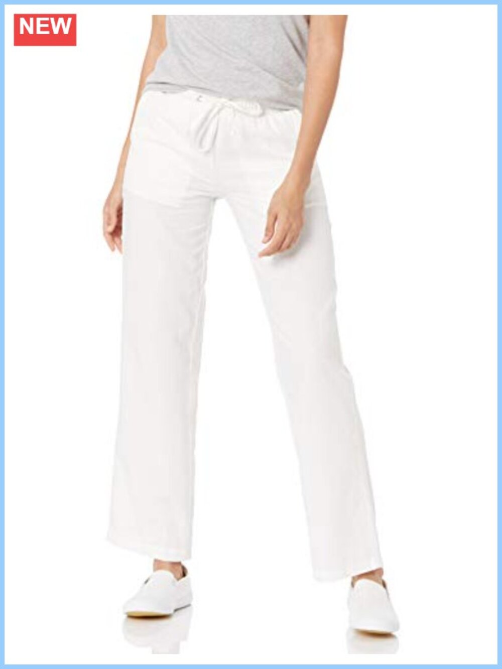 Women's Linen Blend Drawstring Wide Leg Pants Relaxed Fit